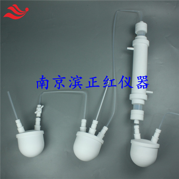 PTFE蒸馏烧瓶三颈反应瓶5L特氟龙收集瓶洗气瓶耐腐蚀耐高温250℃