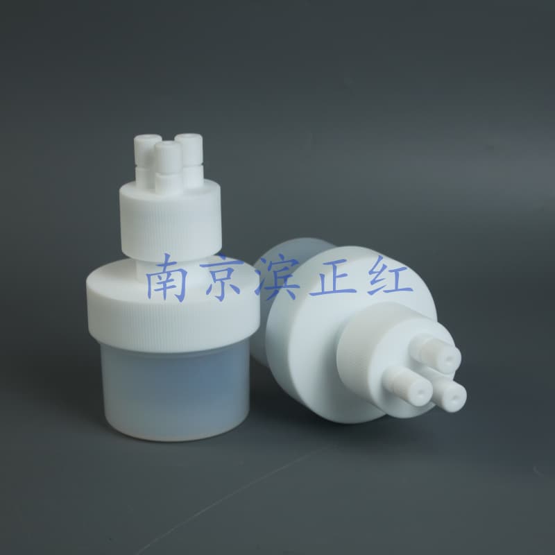PFA反应罐接1/8PFA管高纯耐腐蚀PFA密封反应罐支持定